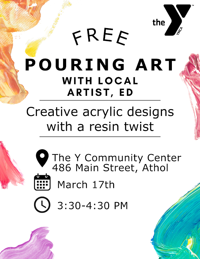 FREE Pouring Art with local artist flyer