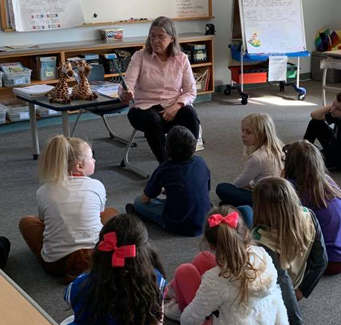 students listening to a story